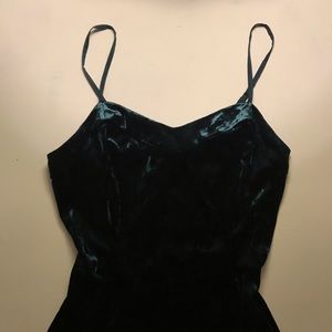 Green Crushed Velvet Mini Dress